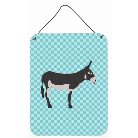 Carolines Treasures American Mammoth Jack Donkey Blue Check Wall or Door Hanging Prints BB8018DS1216